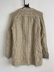 Vintage Beige Chunky Knit Sweater Women's Small