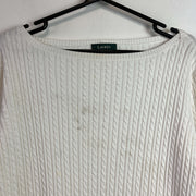 White Ralph Lauren Cable Knit Sweater Women's Large