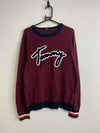 Burgundy Tommy Hilfiger Logo Sweater Men's Large