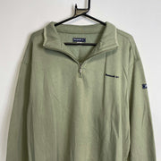 Vintage Green Reebok Quarter Zip Sweatshirt Medium