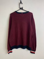 Burgundy Tommy Hilfiger Logo Sweater Men's Large