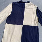 Vintage White and Navy Polo Ralph Lauren Polo Shirt Men's Medium