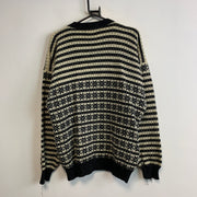 Cream and Black Knitwear Sweater Men's XL