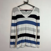 Navy and Grey Tommy Hilfiger Jumper Women's SX