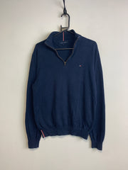 Navy Tommy Hilfiger 1/4 Zip-up Jumper Men's Medium