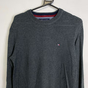 Grey Tommy Hilfiger Knit Jumper Sweater Mens Small