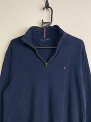 Navy Tommy Hilfiger 1/4 Zip-up Jumper Men's Medium