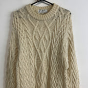 Cream Chunky Knit Sweater Women's Large