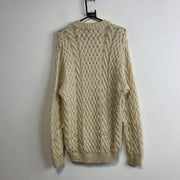 Cream Chunky Knit Sweater Women's Large