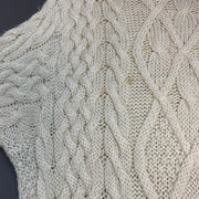 Cream Chunky Knit Sweater Women's Large