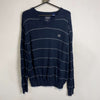 Navy Chaps Ralph Lauren Striped Knit Jumper Sweater Mens Large