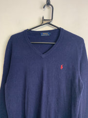 Navy Ralph Lauren V-neck Sweatshirt Men's Small