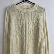 Cream White Knitwear Sweater Women's Large