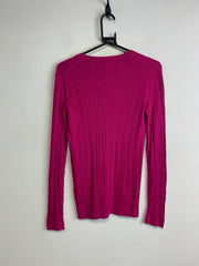 Pink-Purple Tommy Hilfiger V-neck Jumper Women's Medium