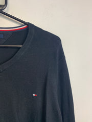 Navy Tommy Hilfiger V-neck Sweatshirt Men's Large