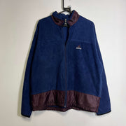 Vintage 90s Adidas Navy Fleece Jacket Large