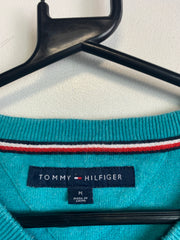 Petrol Green Tommy Hilfiger V-neck Sweatshirt Men's Medium