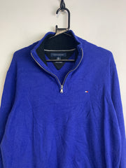 Blue Tommy Hilfiger 1/4 Zip-up Jumper Men's Large