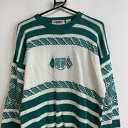 Green and White Gant Knitwear Sweater Men's Medium