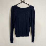 Navy Lauren Ralph Lauren Knit Jumper Sweater Womens Large