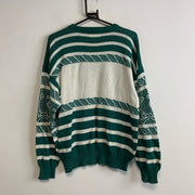 Green and White Gant Knitwear Sweater Men's Medium