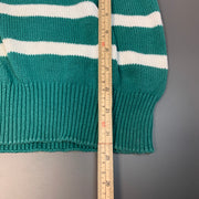 Green and White Gant Knitwear Sweater Men's Medium