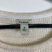 White L.L Bean Cable Sweater Women's Medium