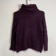 Purple Mohair Turtleneck Knit Jumper Sweater Womens XS