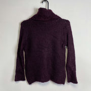 Purple Mohair Turtleneck Knit Jumper Sweater Womens XS