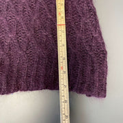 Purple Mohair Turtleneck Knit Jumper Sweater Womens XS