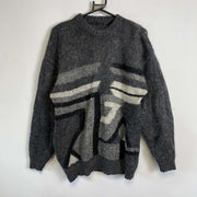 Vintage Grey Mohair Knit Jumper Sweater Small