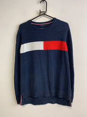 Navy Red White Tommy Hilfiger Sweater Women's Medium