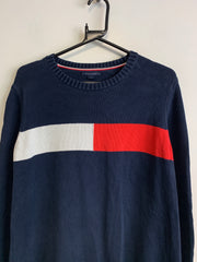 Navy Red White Tommy Hilfiger Sweater Women's Medium