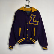 Vintage Purple Yellow Varsity Jacket Football Fordham Mens Large