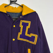 Vintage Purple Yellow Varsity Jacket Football Fordham Mens Large