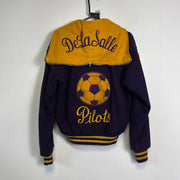 Vintage Purple Yellow Varsity Jacket Football Fordham Mens Large