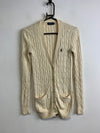 Cream White Polo Ralph Lauren Cable Knit Cardigan Women's XS