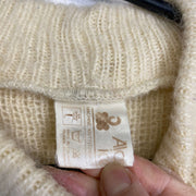 Beige Mohair Knit Winter Jumper Sweater Womens Small