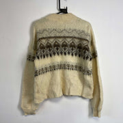 Beige Mohair Knit Winter Jumper Sweater Womens Small