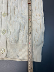 Cream White Polo Ralph Lauren Cable Knit Cardigan Women's XS