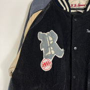 Vintage Black Y.D.Farrows Varsity Baseball Jacket Mens Medium