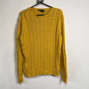 Yellow Lauren Ralph Lauren Knit Jumper Sweater Womens XL