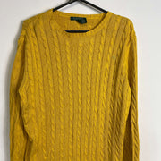 Yellow Lauren Ralph Lauren Knit Jumper Sweater Womens XL