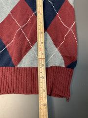 Red Navy Grey Tommy Hilfiger Sweater Men's Large