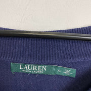Navy Lauren Ralph Lauren Knit Jumper Sweater Womens XL Buckle