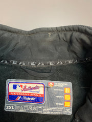 Black Majestic x MLB Badge Varsity Jacket Men's XXL