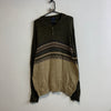 Green and Beige Knitwear Sweater Women's XXL