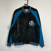 Vintage Black Blue NFL Panthers Varsity Football Jacket