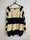 Cream and Navy Chaps Knitwear Sweater Men's XXXL