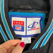 Vintage Black Blue NFL Panthers Varsity Football Jacket